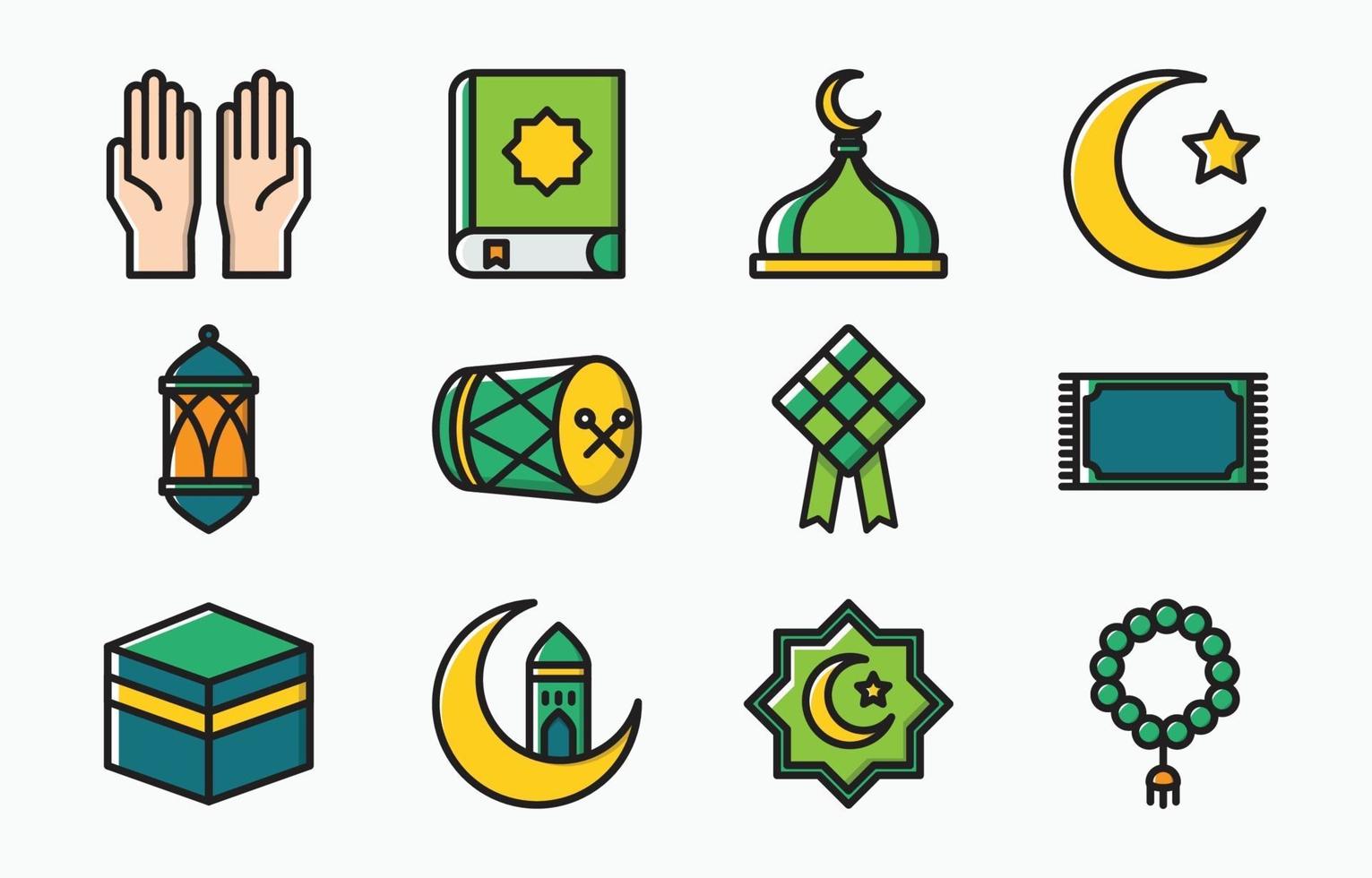 Eid Mubarak Icon Collection vector