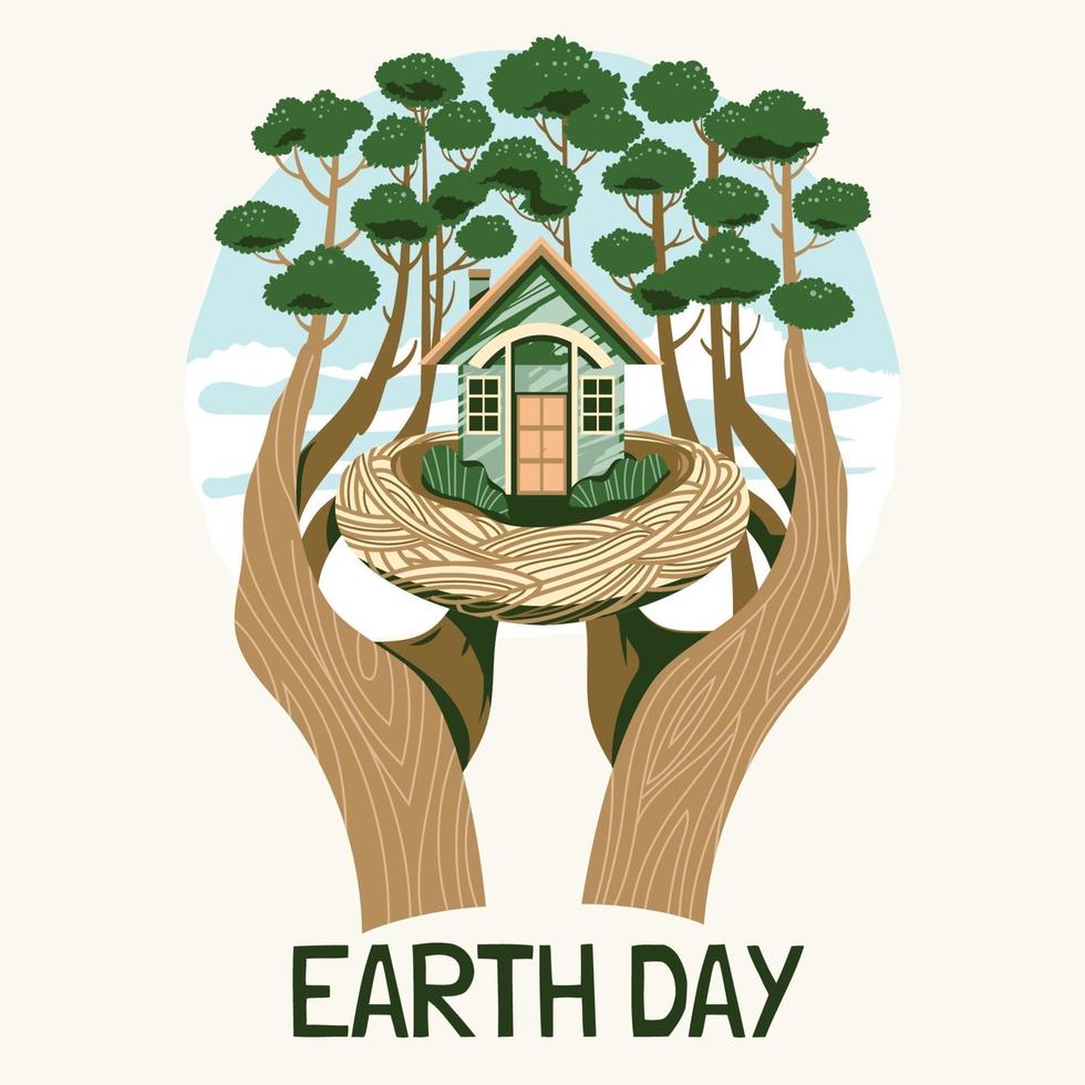 Humans Take Care of Earth Concept vector