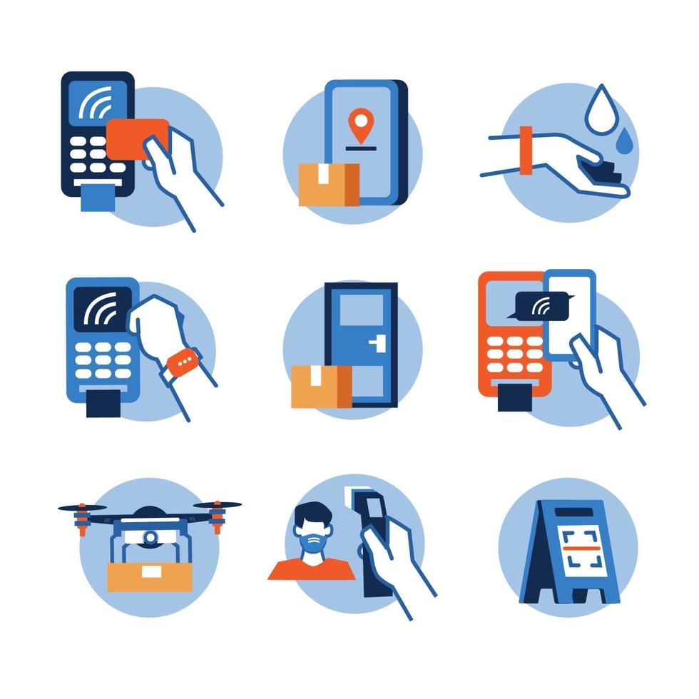 icono de tecnología sin contacto vector