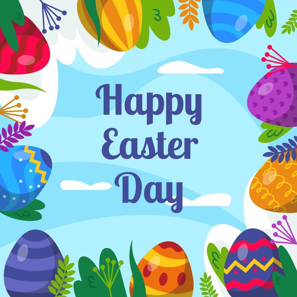 Easter Day Eggs Background vector