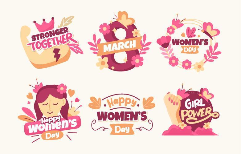 Women Day Sticker Collection 2058488 Vector Art at Vecteezy