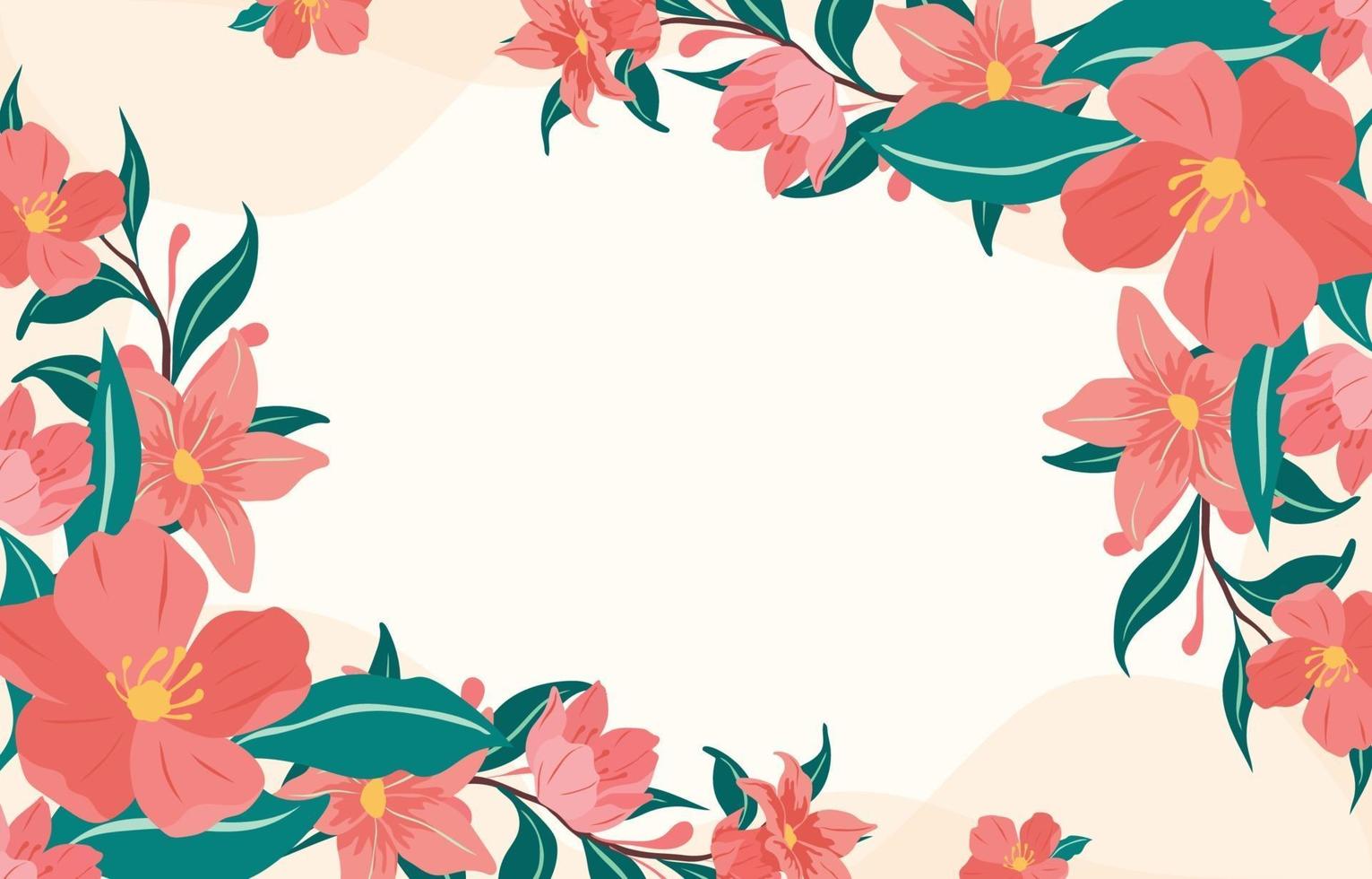 fondo floral rojo primavera vector