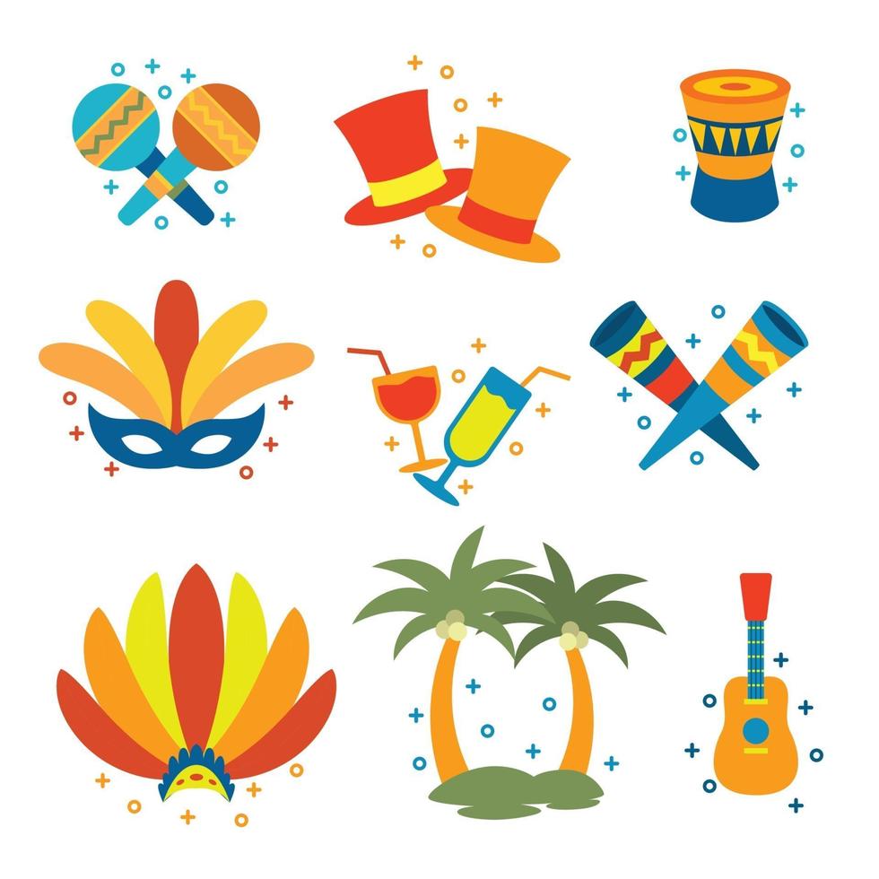 Rio Festival Icon Set vector