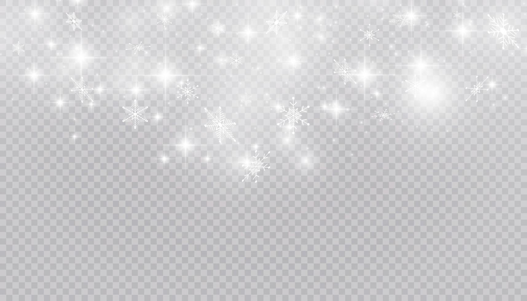 White snow flies on a background. Christmas snowflakes. Winter blizzard background illustration. vector