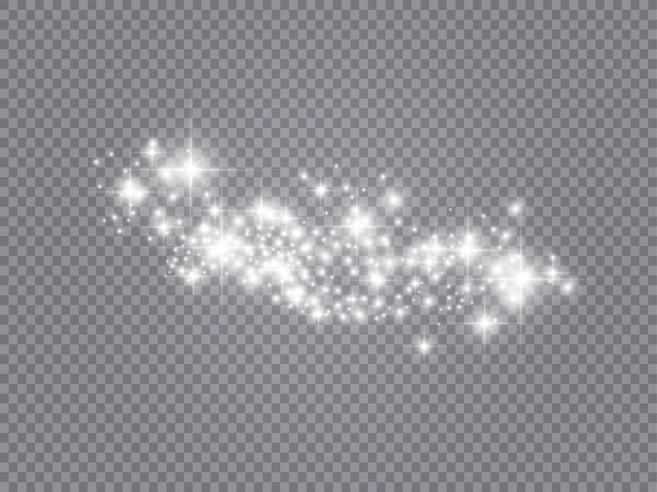 Glowing light effect with many glitter particles isolated background. Vector starry cloud with dust. Magic christmas decoration