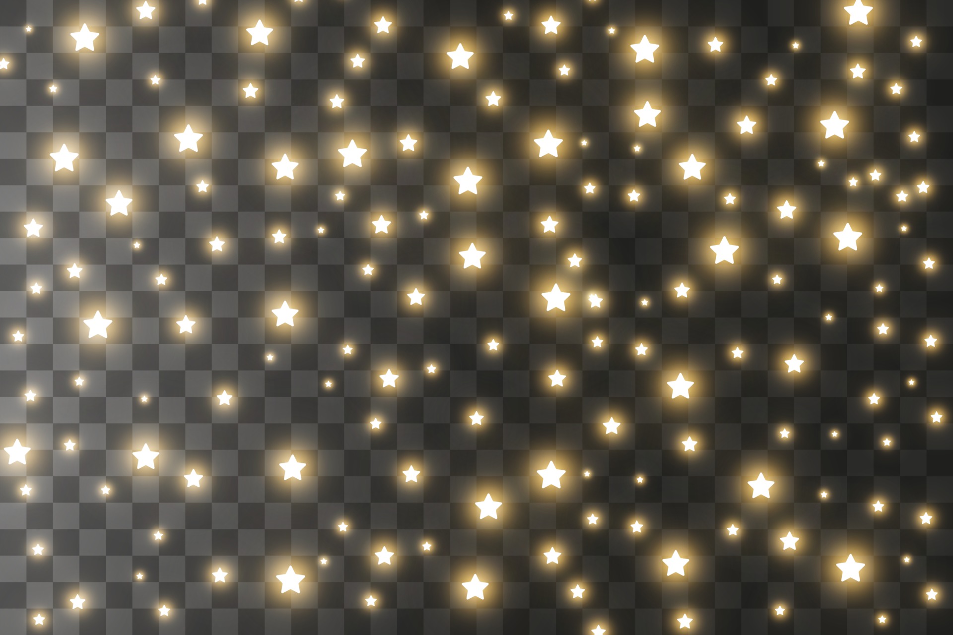 The dust sparks and golden stars shine with special light. Vector