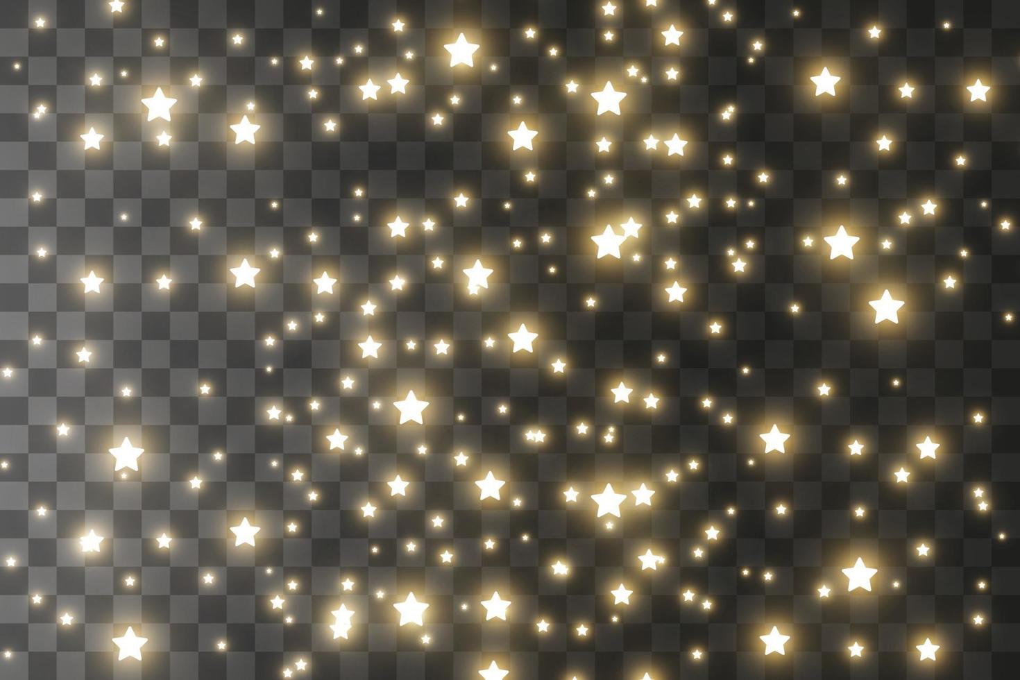 las chispas de polvo y las estrellas doradas brillan con una luz especial. vector destellos de fondo. efecto de luz navideña. partículas de polvo mágicas brillantes.