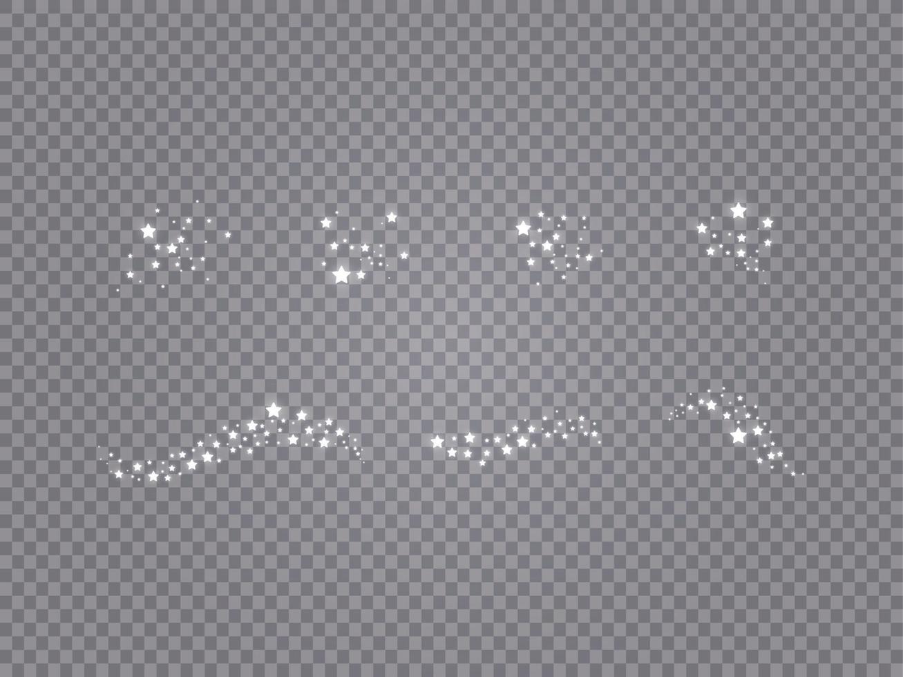 Glowing light effect with many glitter particles isolated background. Vector starry cloud with dust. Magic christmas decoration