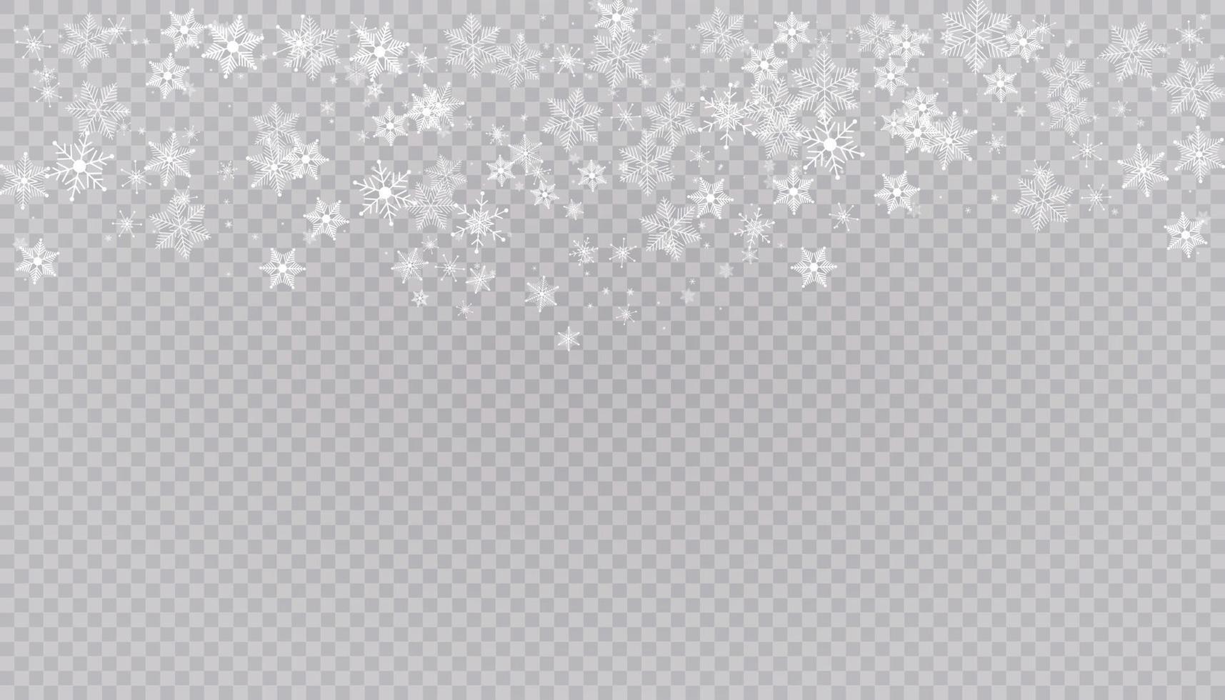 White snow flies background. Christmas snowflakes. Winter blizzard background illustration. vector