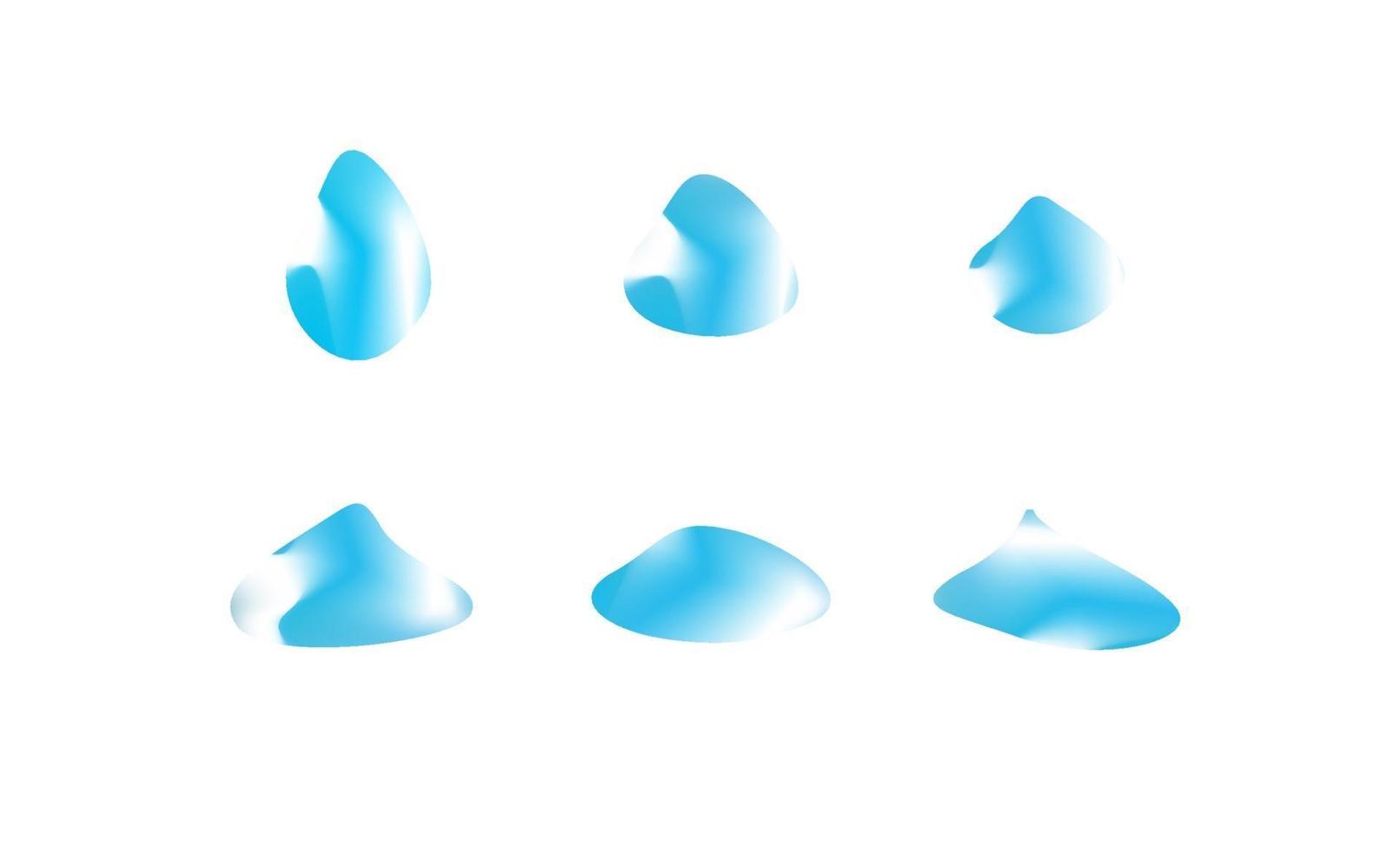 conjunto de elementos gráficos modernos abstractos. degradado formas brillantes en forma de gotas de agua. colección fluida vector colorido abstracto moderno
