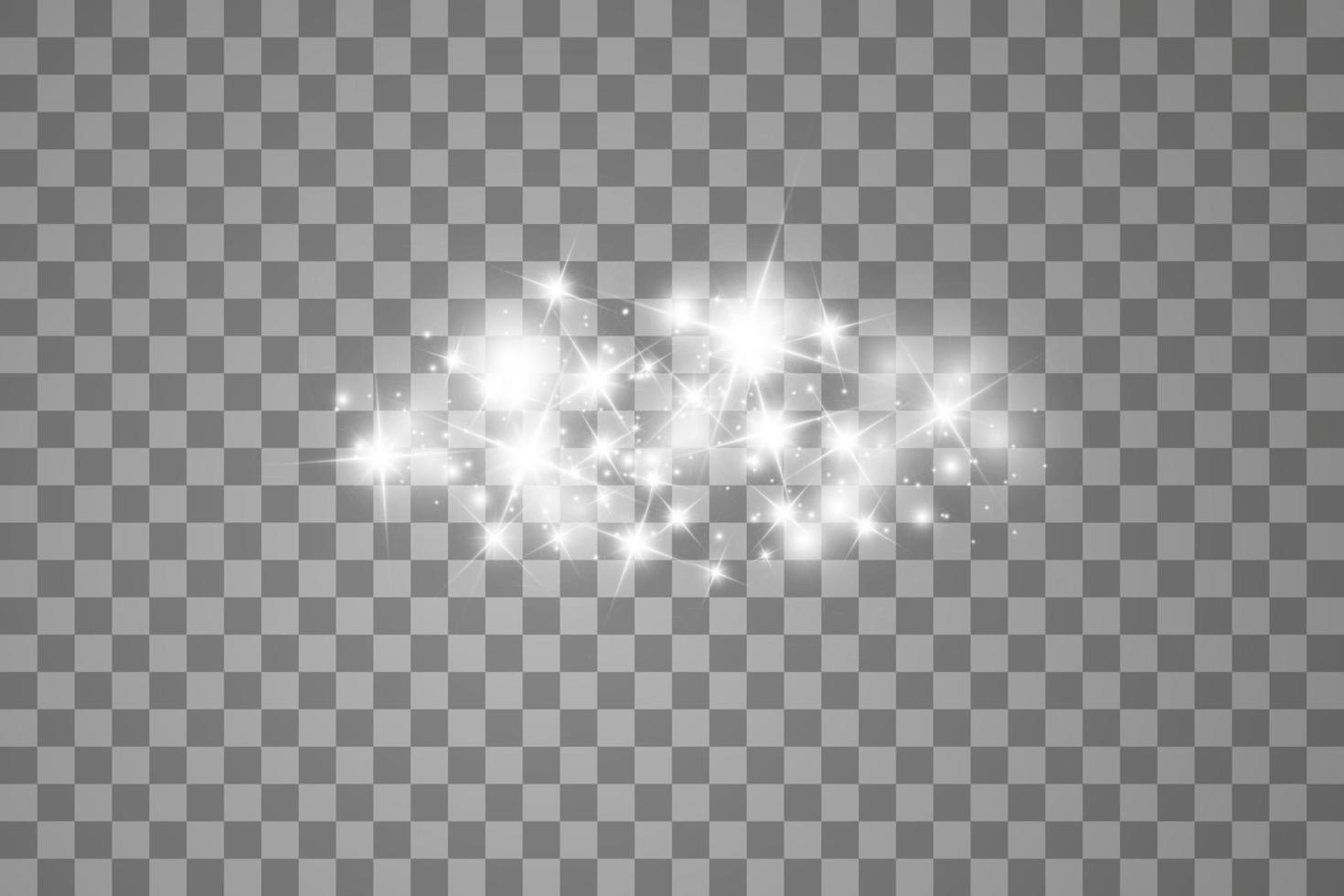 Glowing light effect with many glitter particles isolated background. Vector starry cloud with dust. Magic christmas decoration