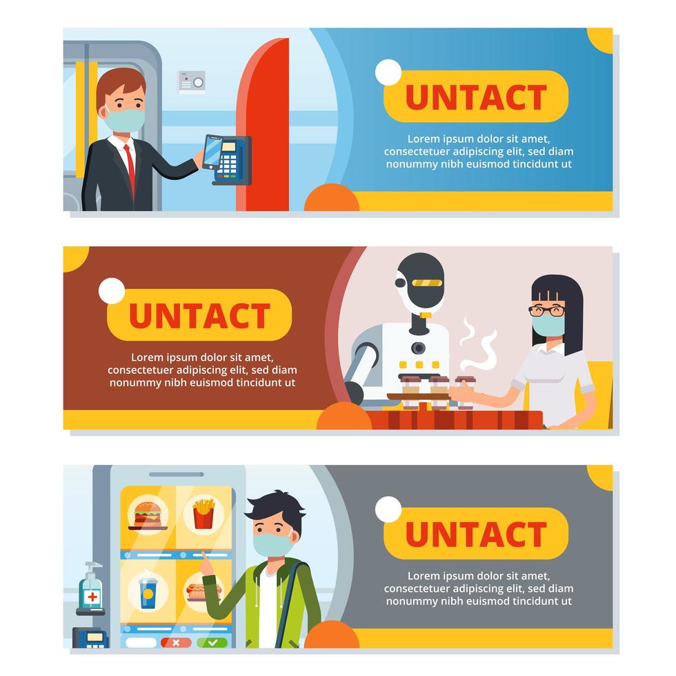 Banner of Untact and Contacless Technology vector
