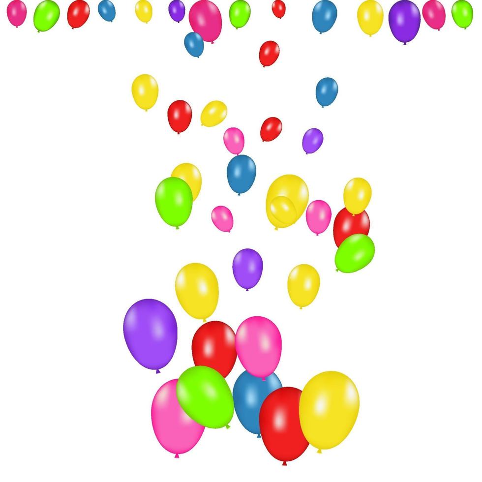 Composición de color de globos realistas vectoriales aislados. globos aislados. para tarjetas de felicitación de cumpleaños u otros diseños vector