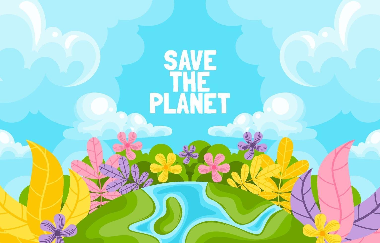 Save The Planet Background vector