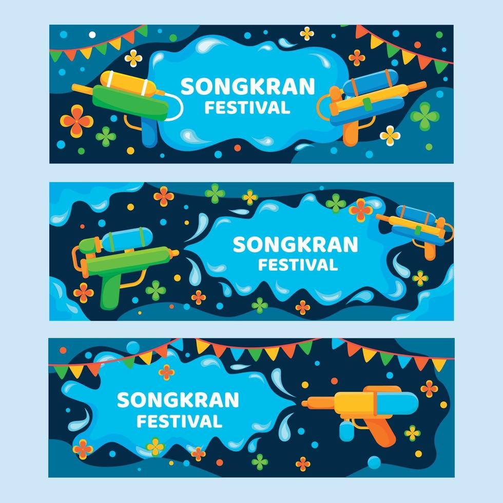 Songkran Celebration Festival Banner Template vector