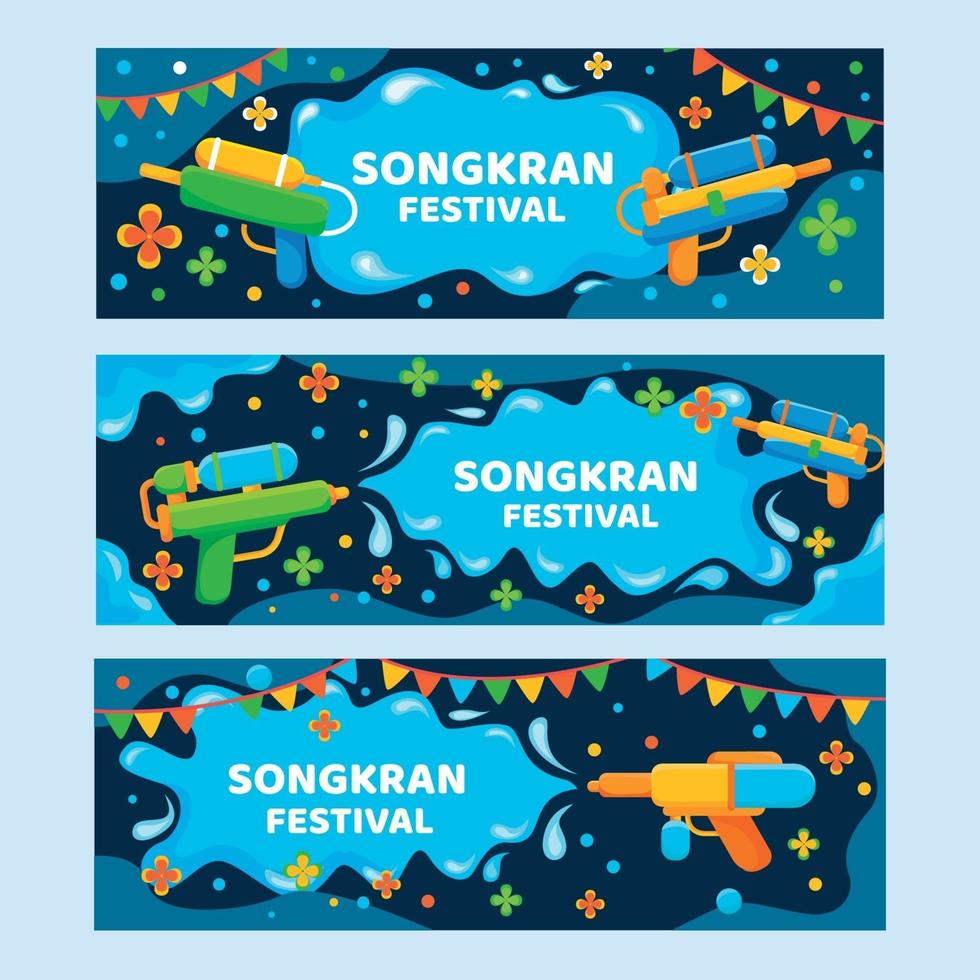 plantilla de banner de festival de celebración de songkran vector