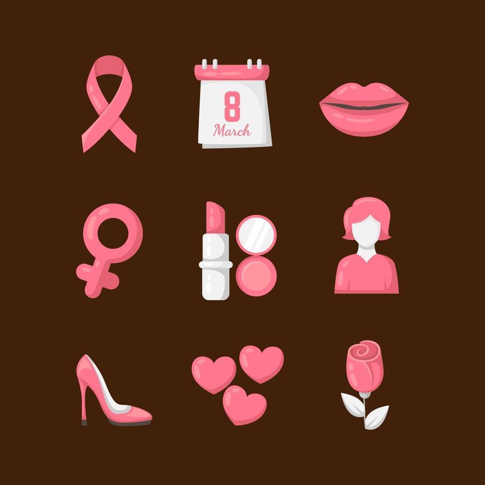 colección de iconos del día de la mujer vector