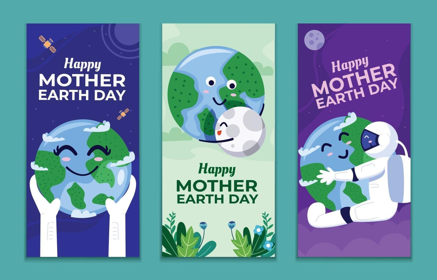 conjunto de banners del día de la madre tierra vector