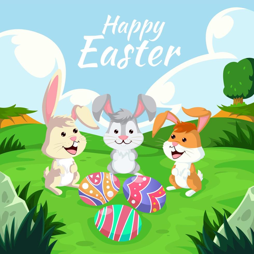 Happy Easter Day Background 2058715 Vector Art at Vecteezy
