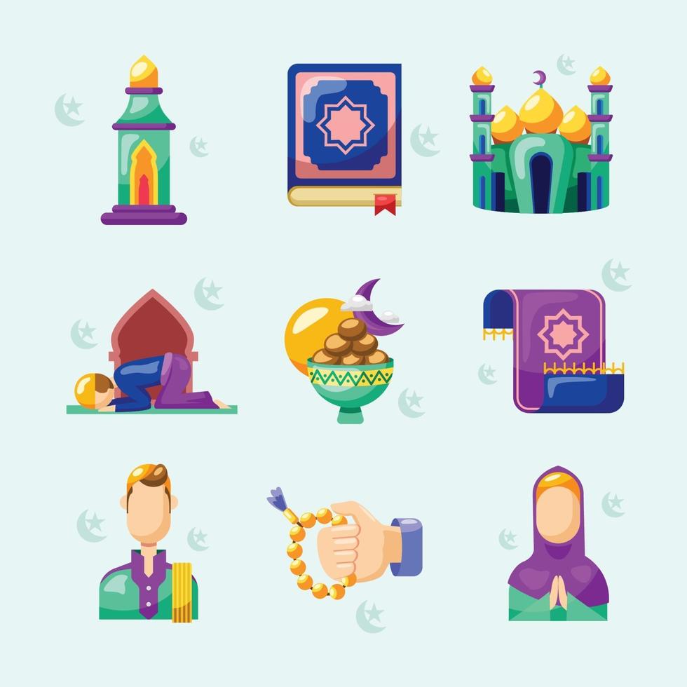 colección de iconos de Ramadán vector