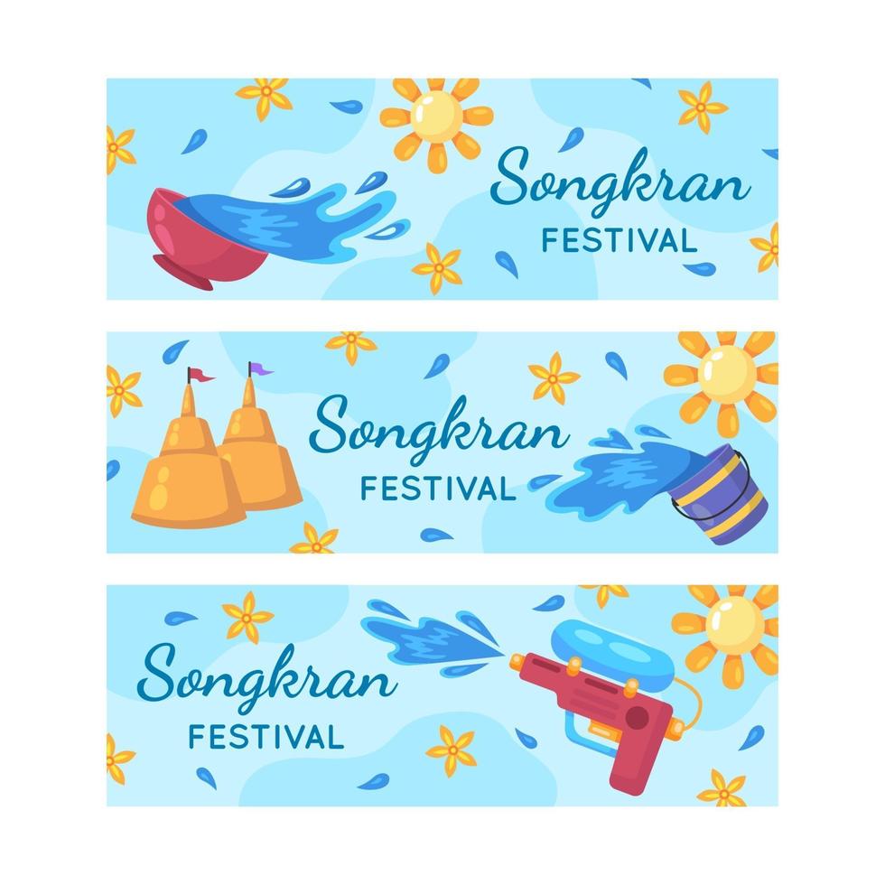 colección de banners del festival songkran vector