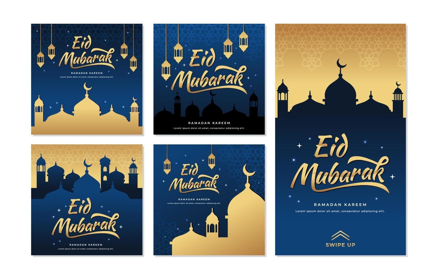 Happy Eid Mubarak Greetings vector