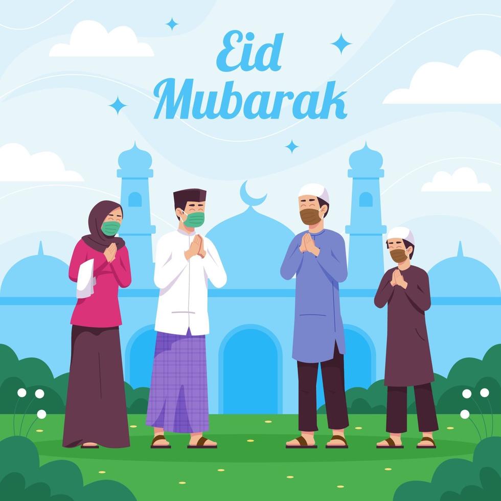 Eid Greetings on Pandemic Situation vector