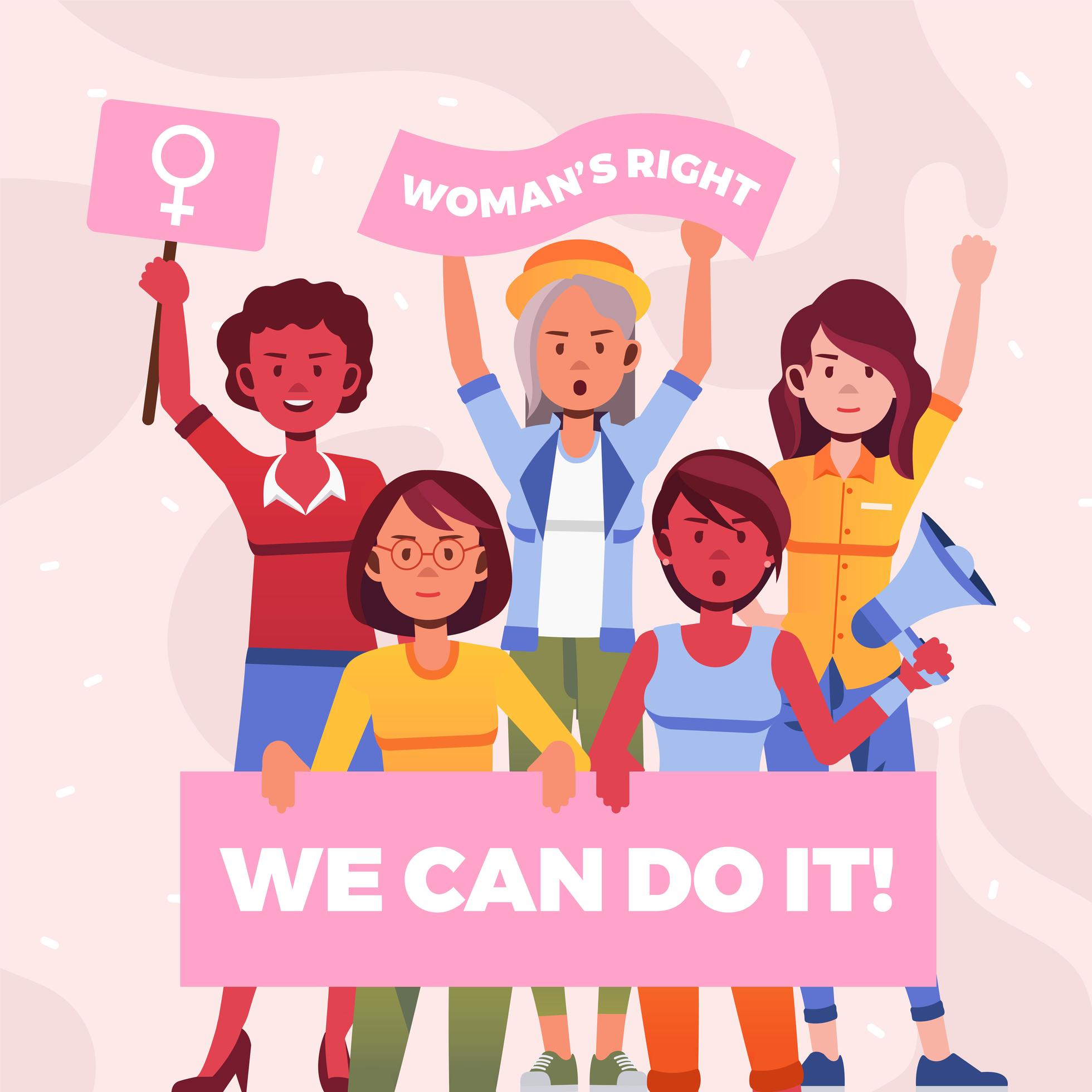 Modern Feminism Concept in Flat Design 2058758 Vector Art at Vecteezy