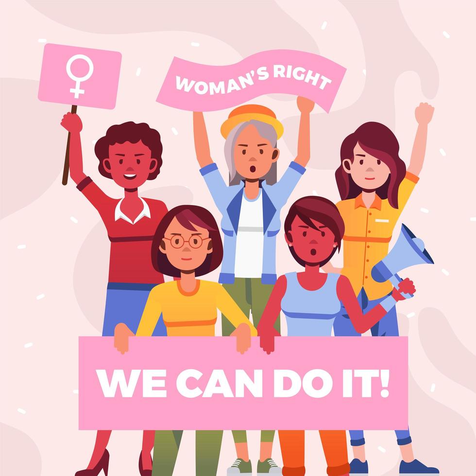 Modern Feminism Concept in Flat Design vector