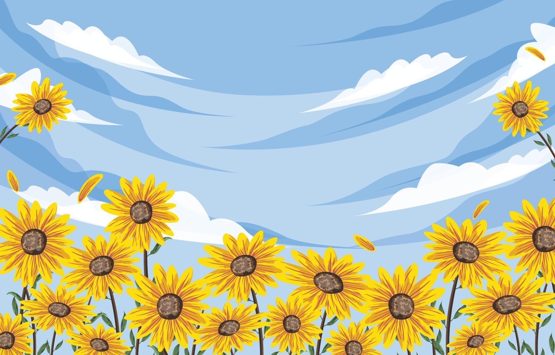 Beautiful Sunflower Background 2058766 Vector Art at Vecteezy