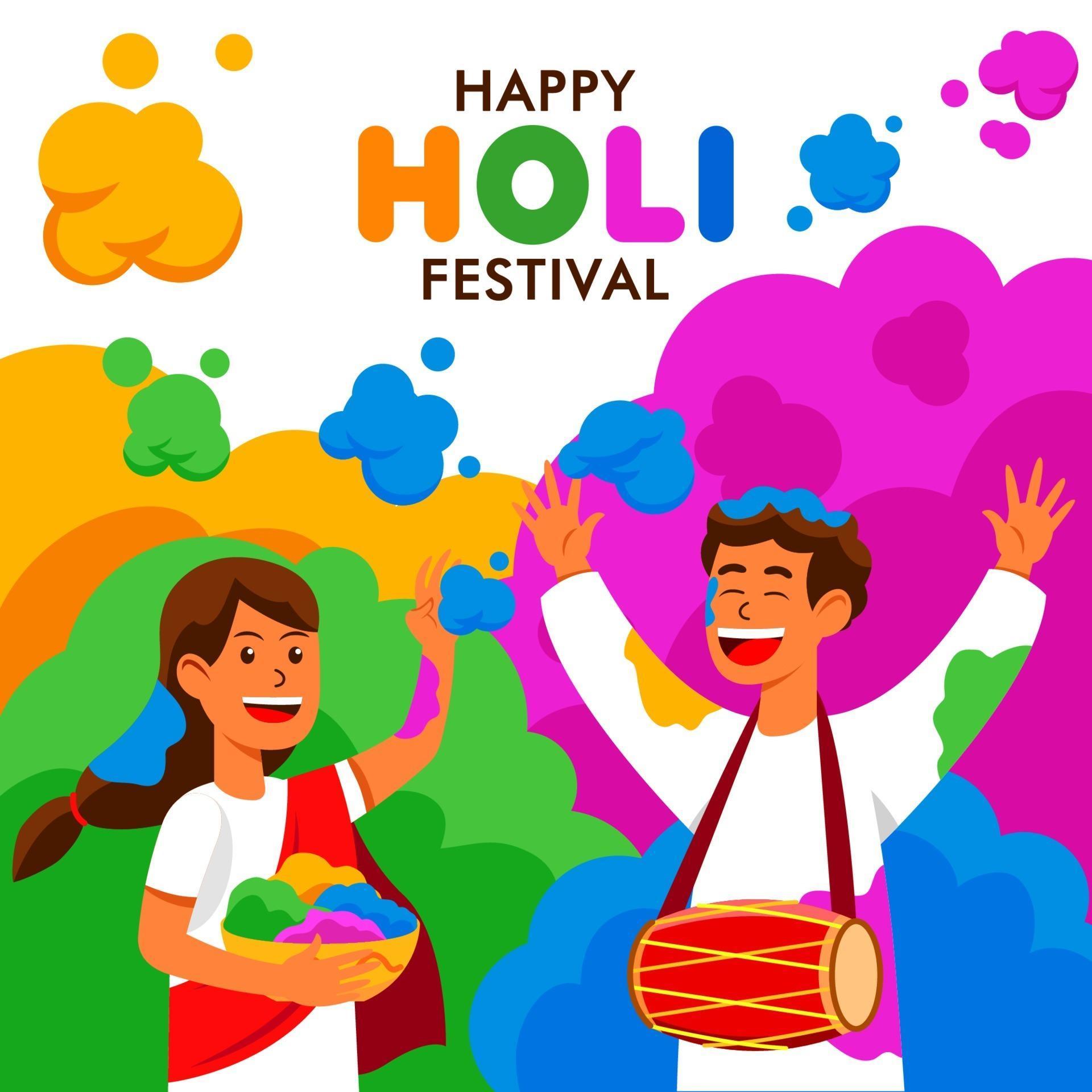 holi festival clipart vector