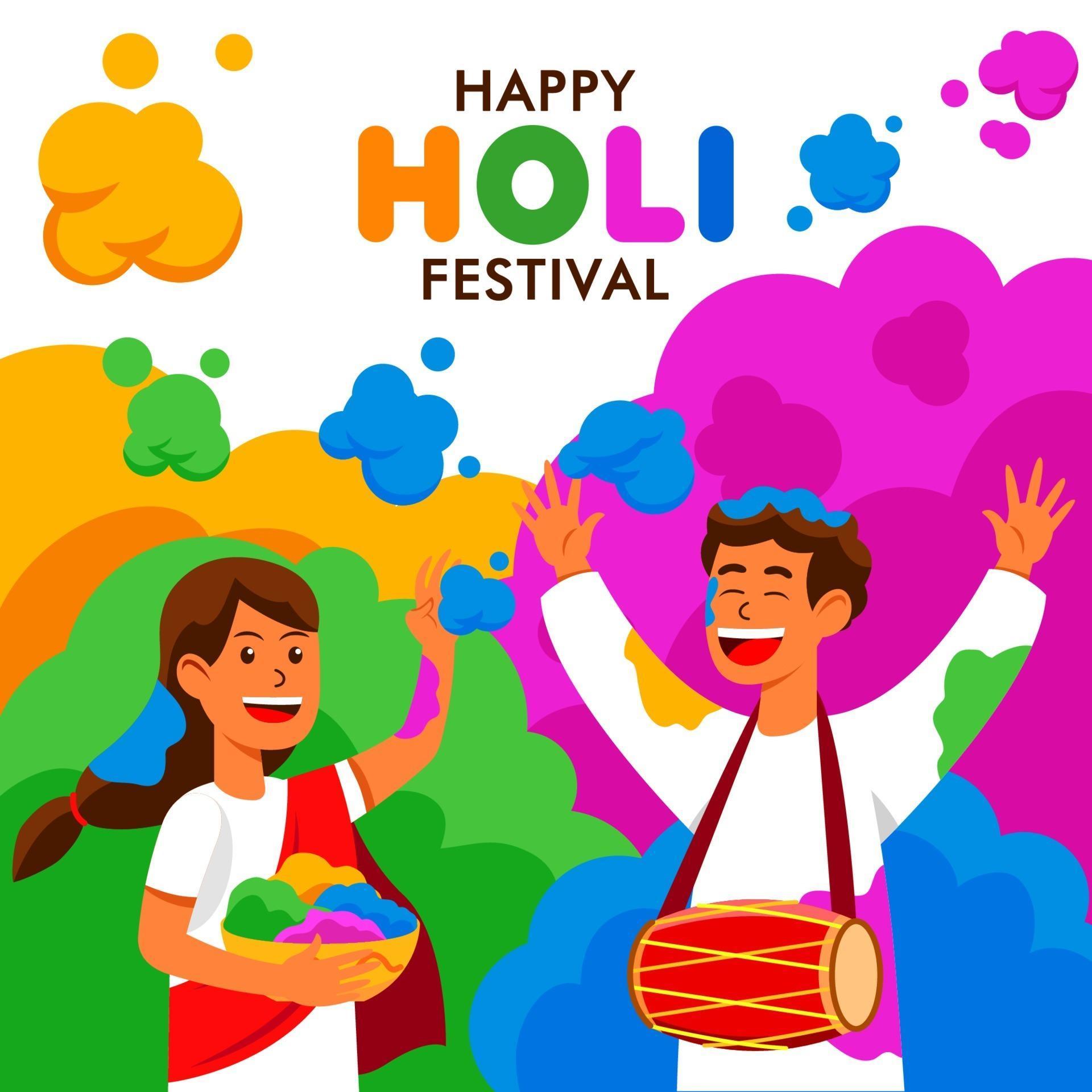 Celebrating Holi Festival 2058771 Vector Art At Vecteezy