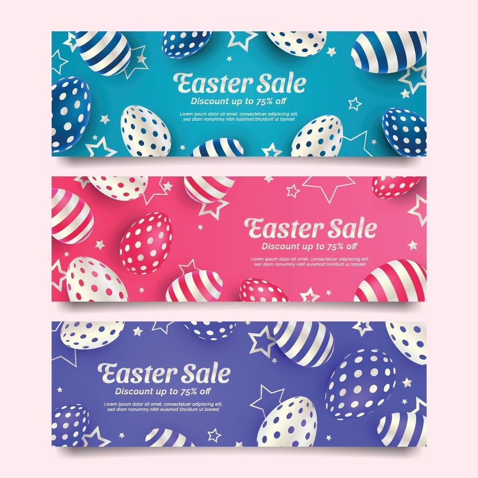 Pastel Monochrome Easter Sale Banners vector