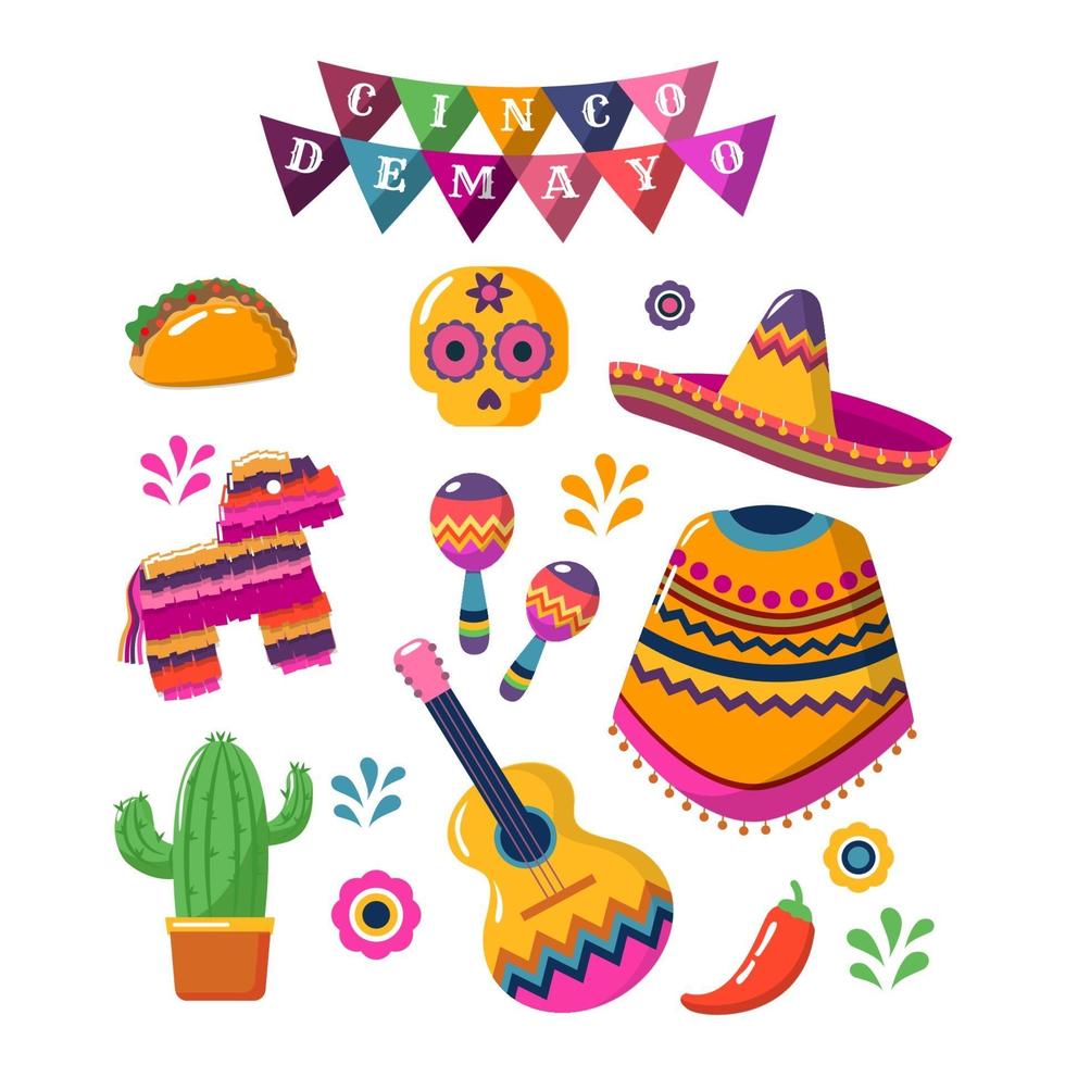 Cinco de Mayo Stickers vector