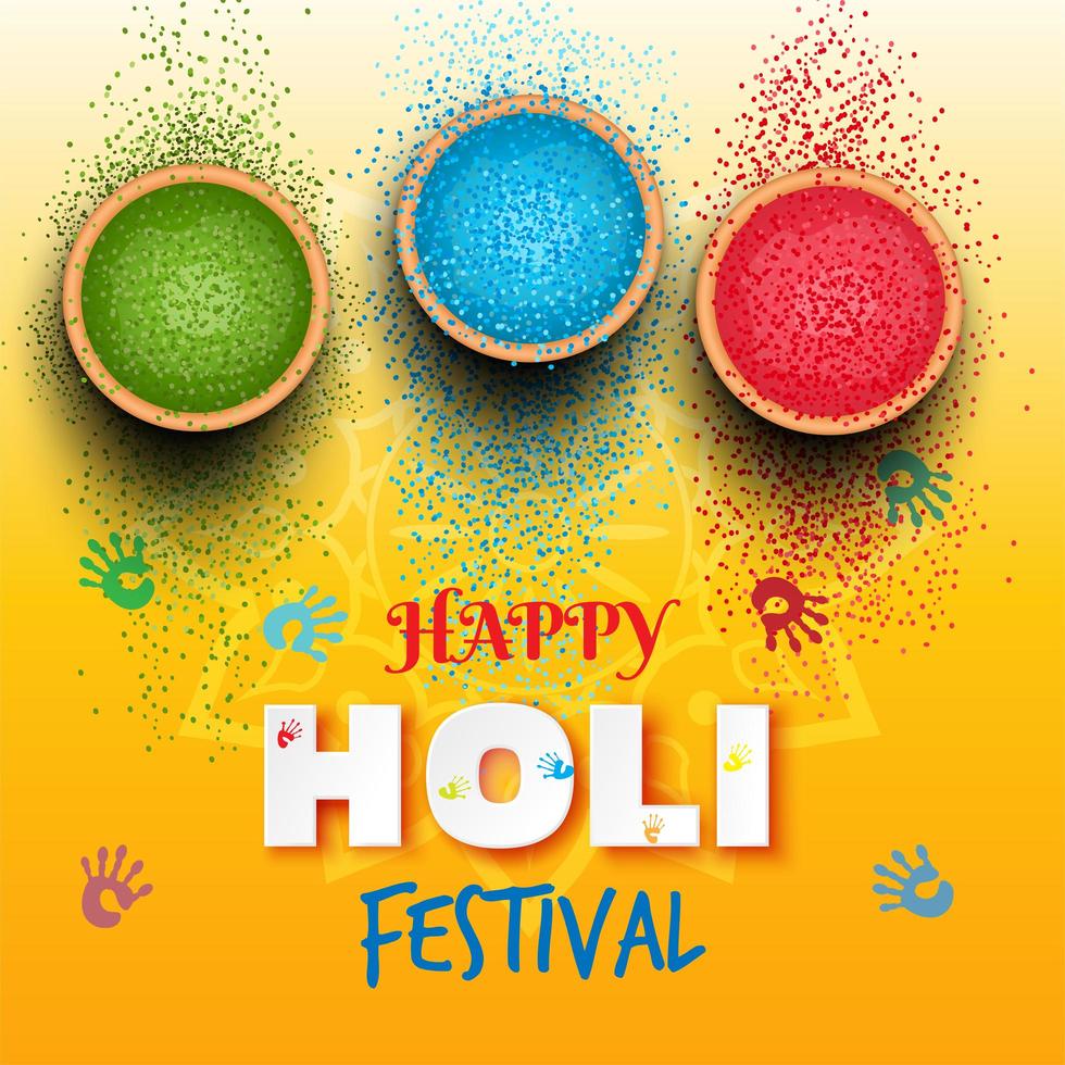Holi festival background with colors illustration vector