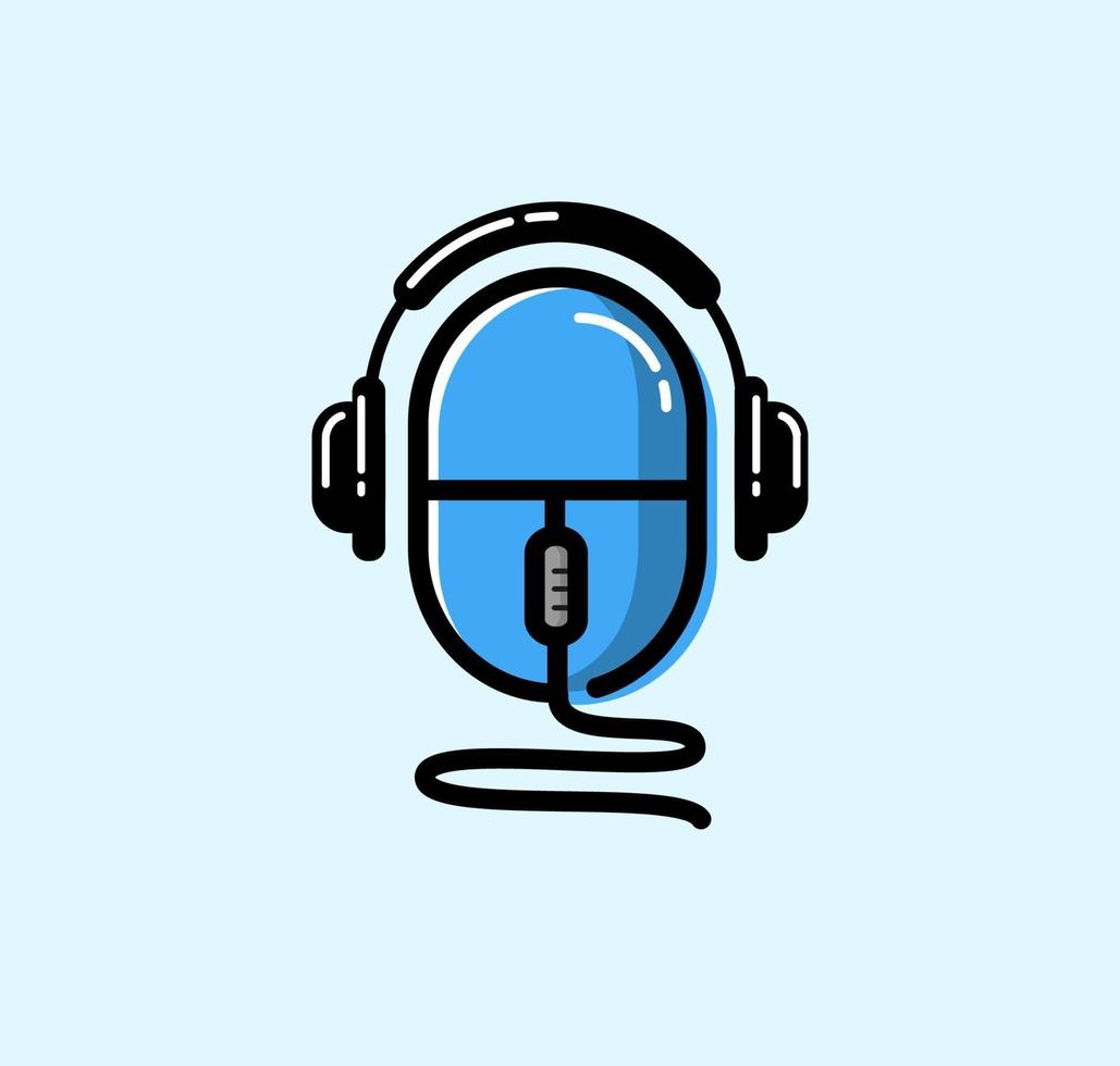headphones and mouse vector icon