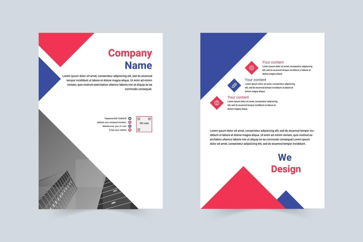 Simple style company introduction flyer vector