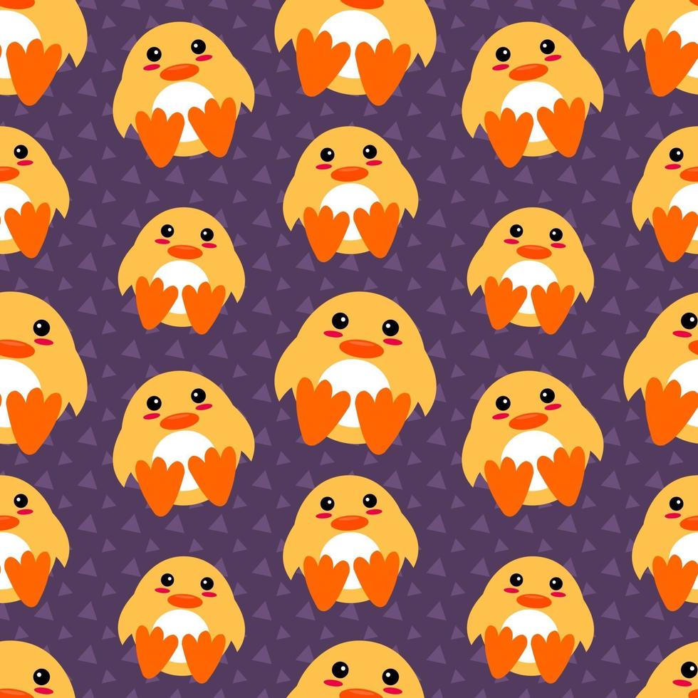 cute duck animal seamless pattern illustration vector