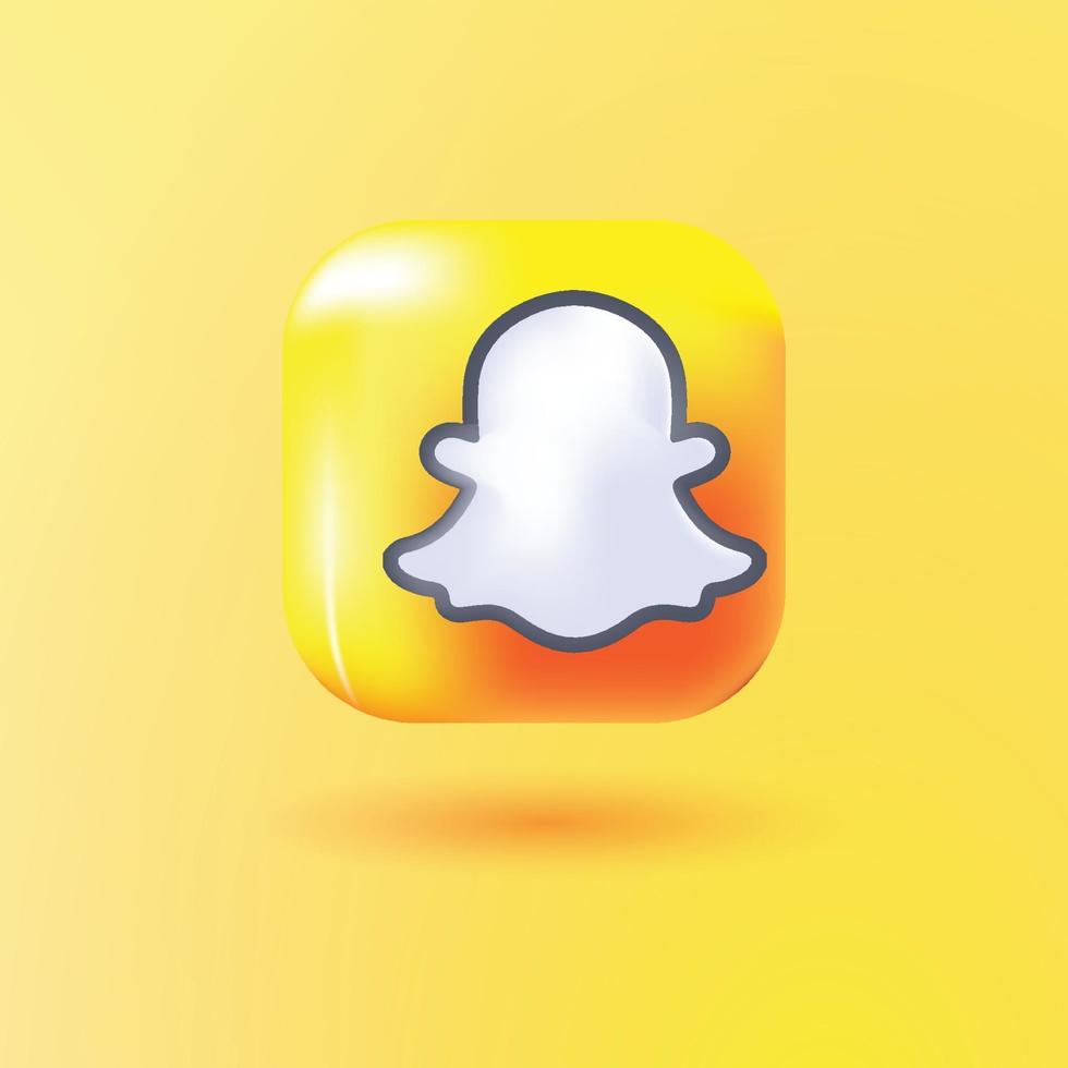 Snapchat 3d icon vector