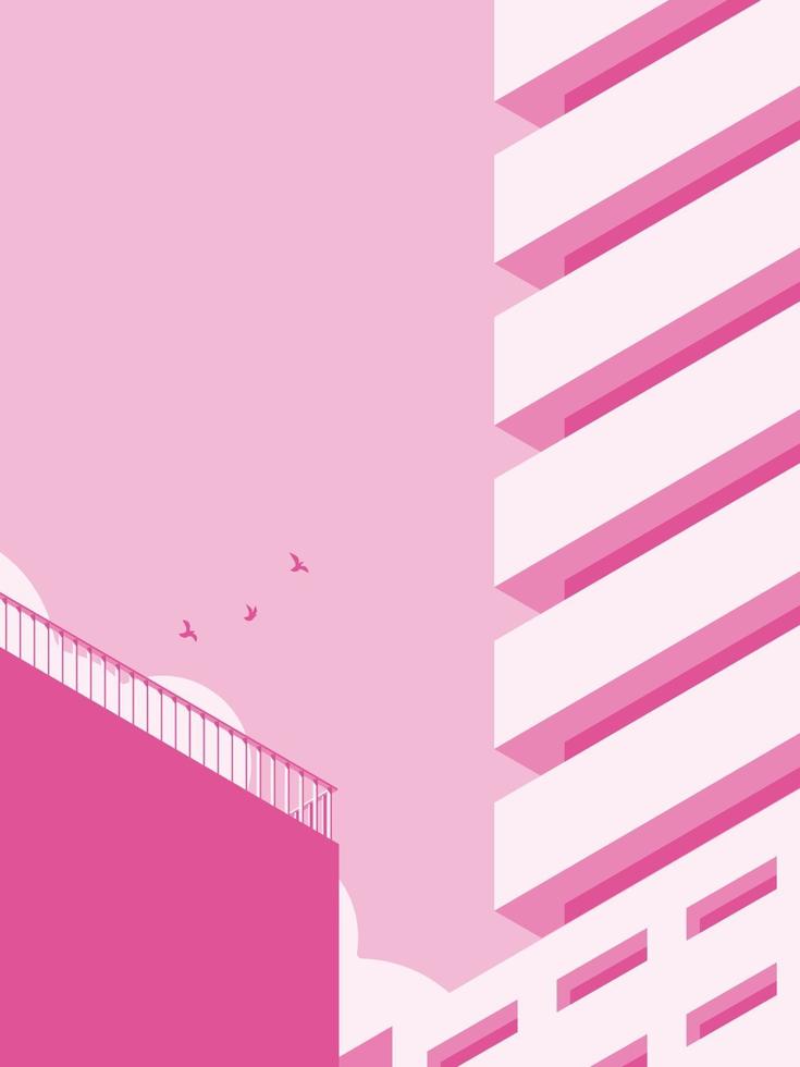 Vector illustration of architecture building in minimal style.