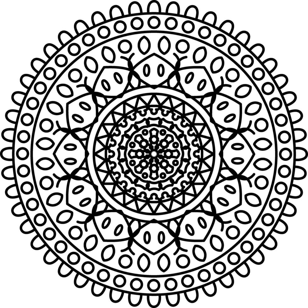 Mandala With Ornaments. Mandala for Coloring book page. vector