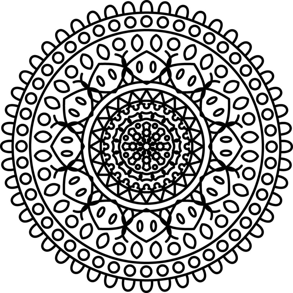 mandala con adornos. mandala para colorear la página del libro. vector