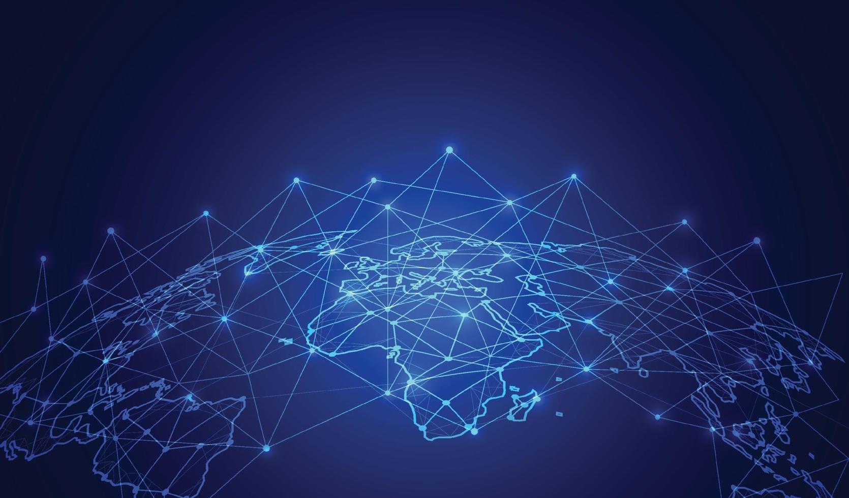 Global network connection. World map point and line composition concept of global business. Vector Illustration