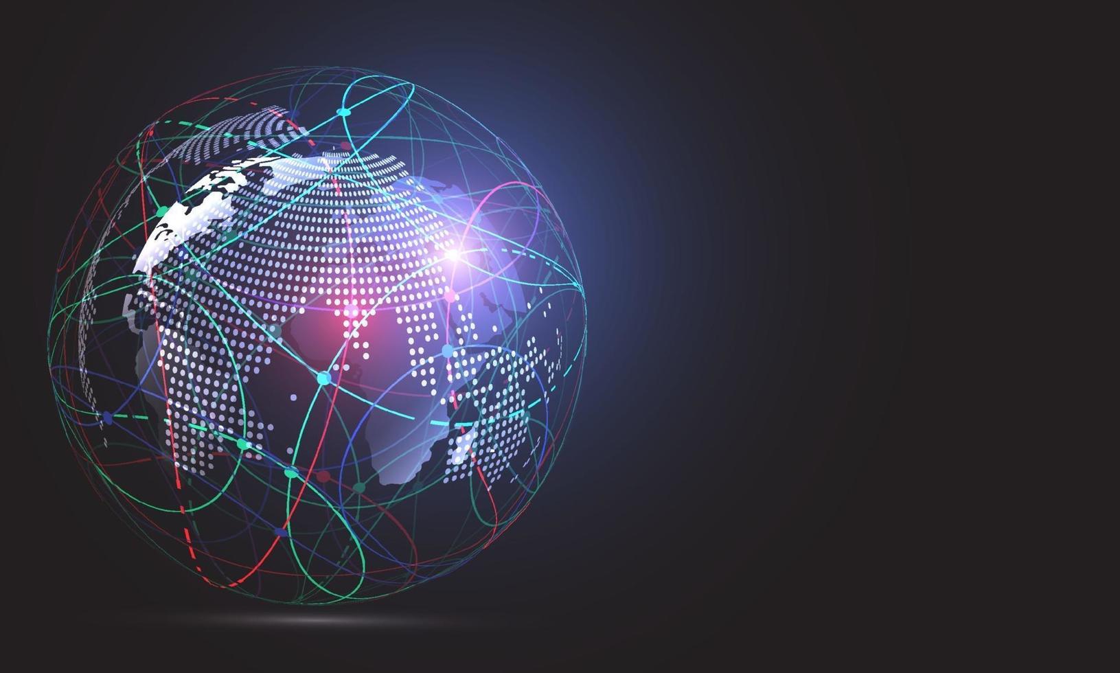 Global network connection. World map point and line composition concept of global business. Vector Illustration