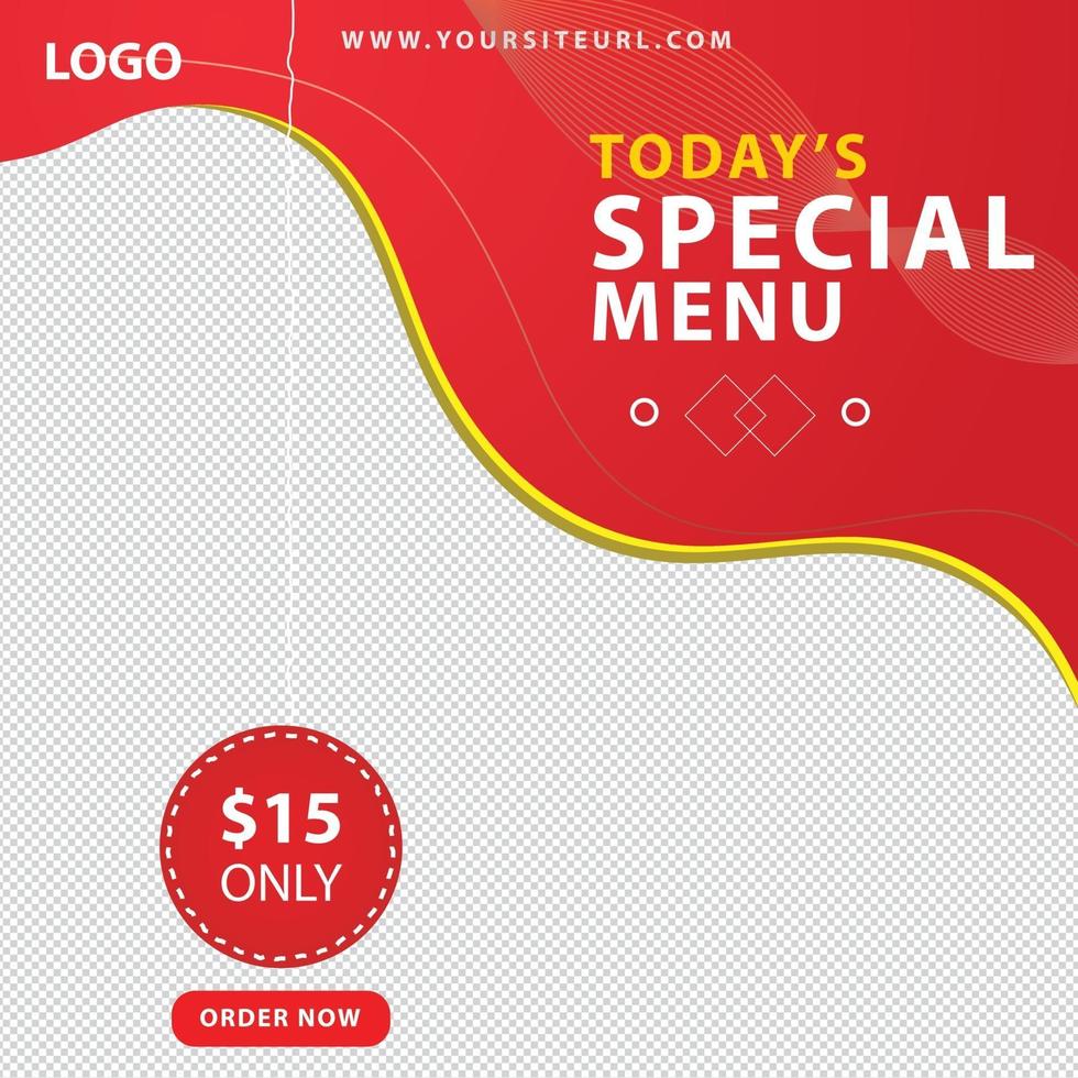 New social media Food sale banner for social media cover, post and web advertising vector