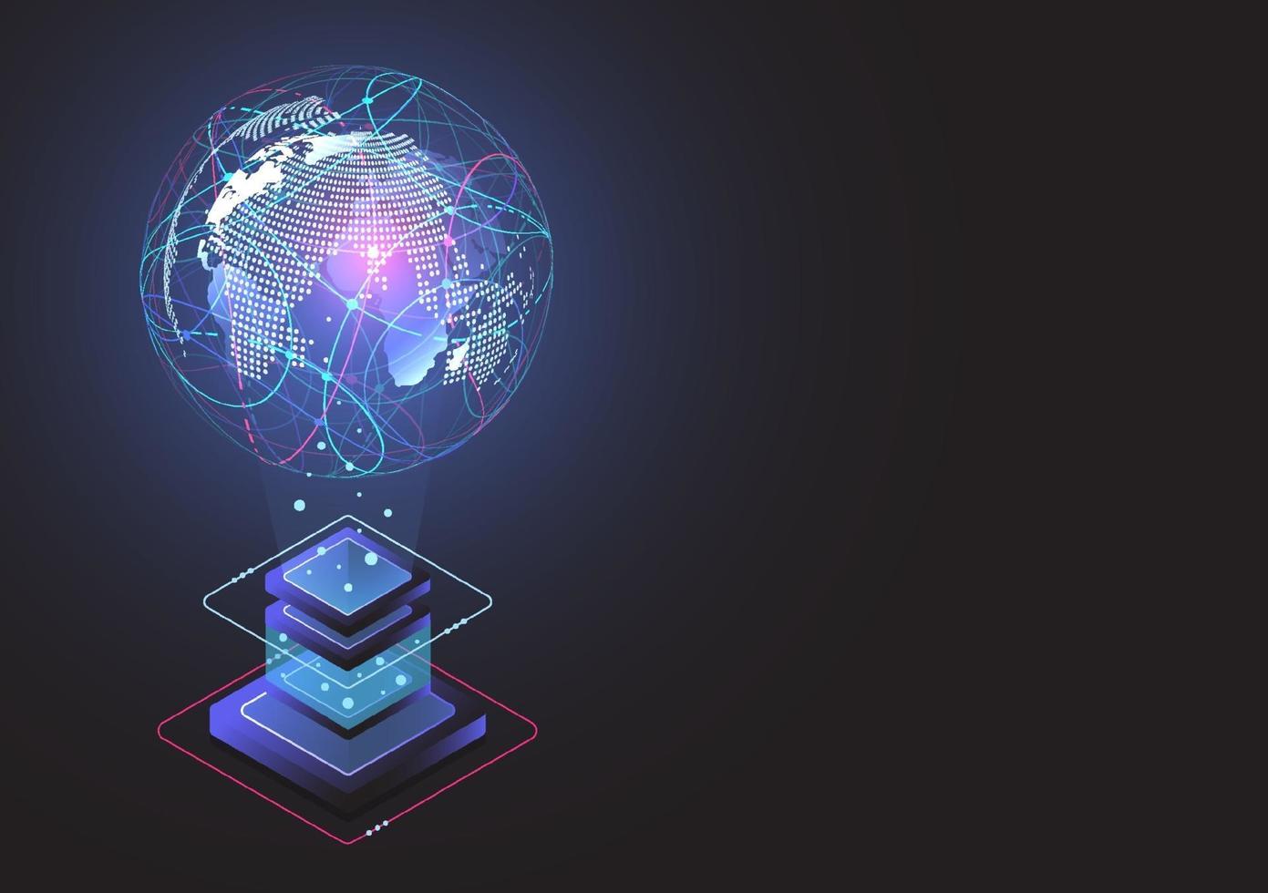 Global network connection. World map point and line composition concept of global business. Vector Illustration