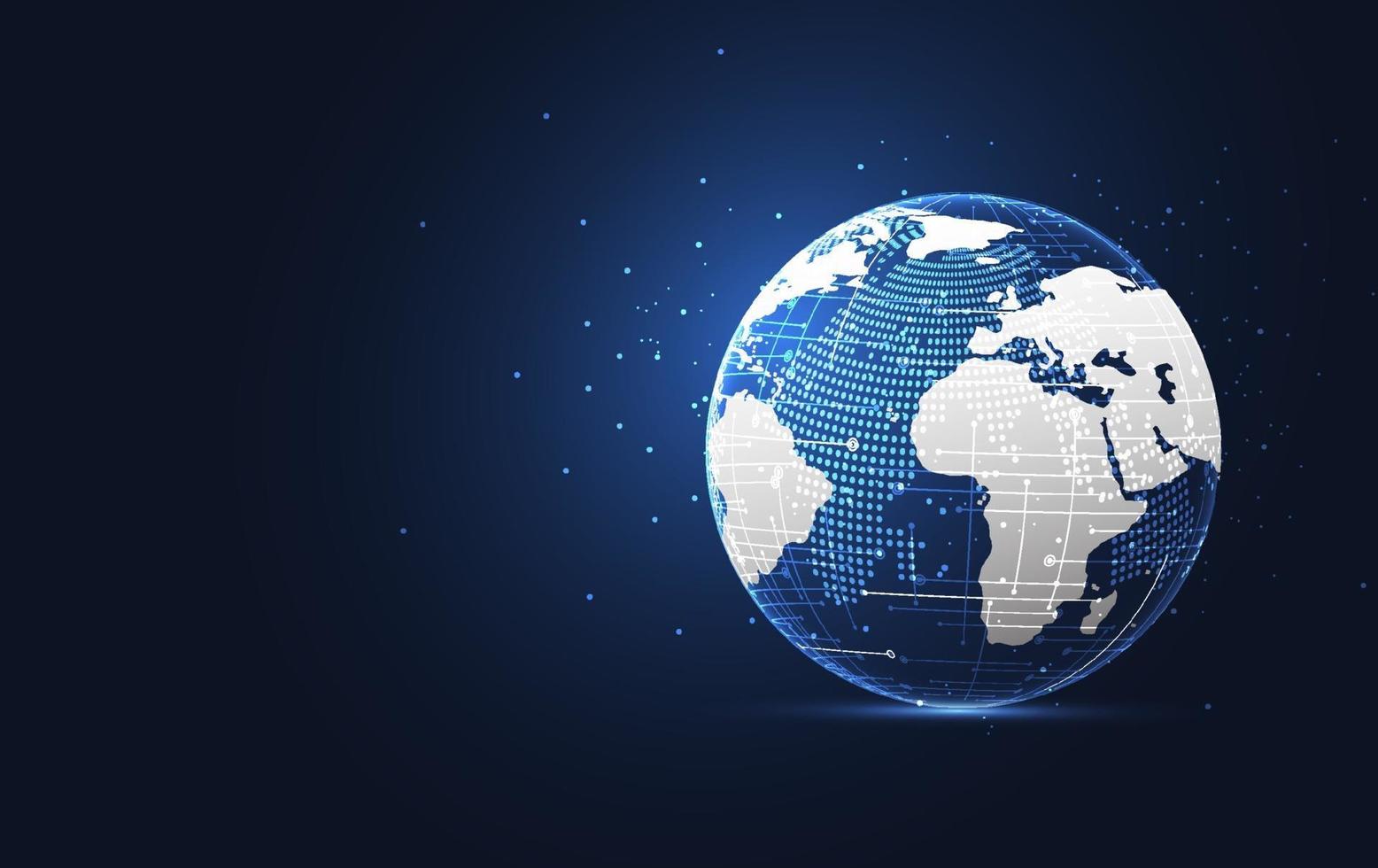 Global network connection. World map point and line composition concept of global business. Vector Illustration