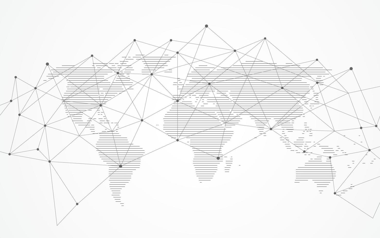 conexión de red global. concepto de composición de puntos y líneas del mapa mundial de negocios globales. ilustración vectorial vector