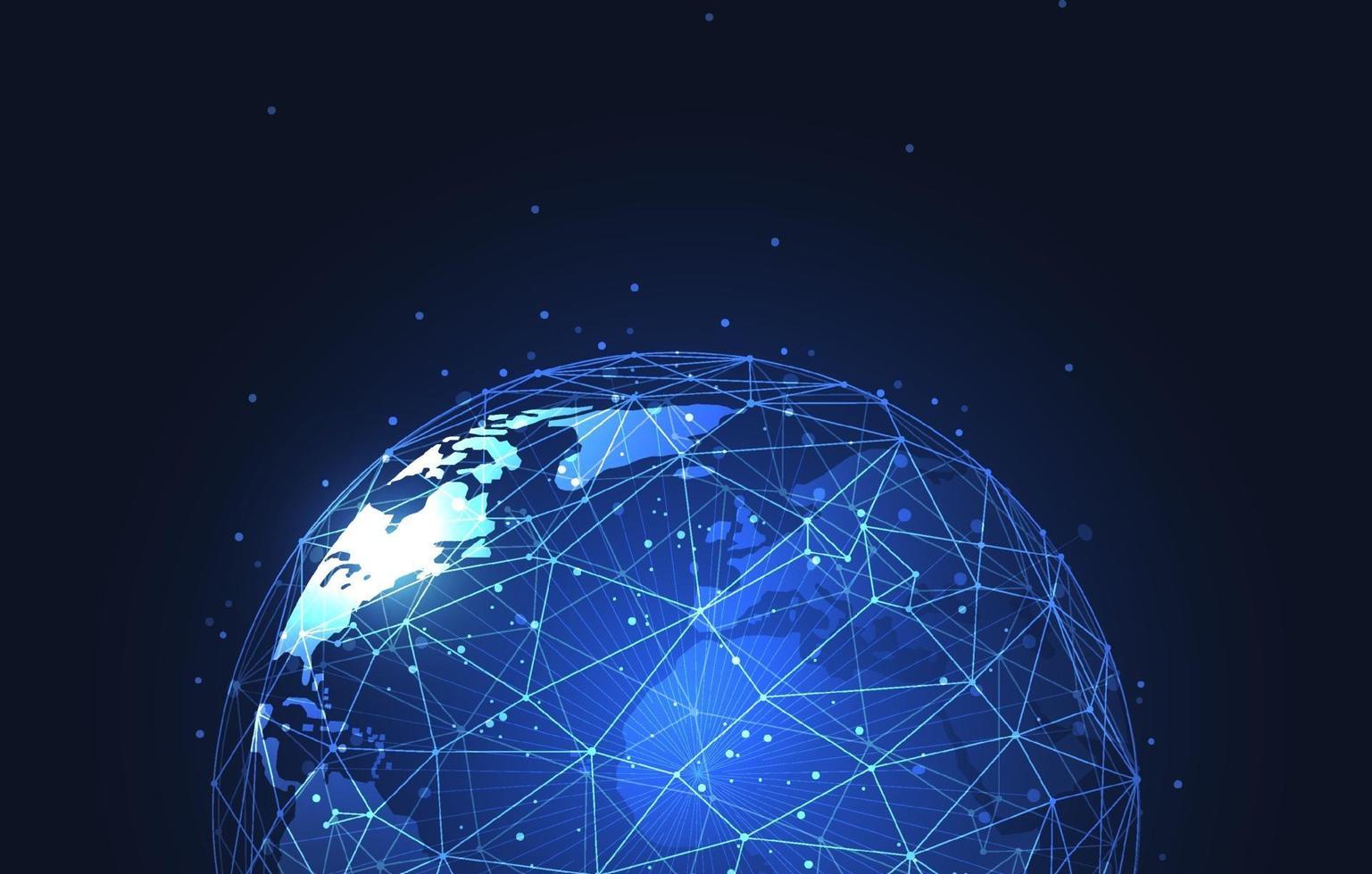 Global network connection. World map point and line composition concept of global business. Vector Illustration