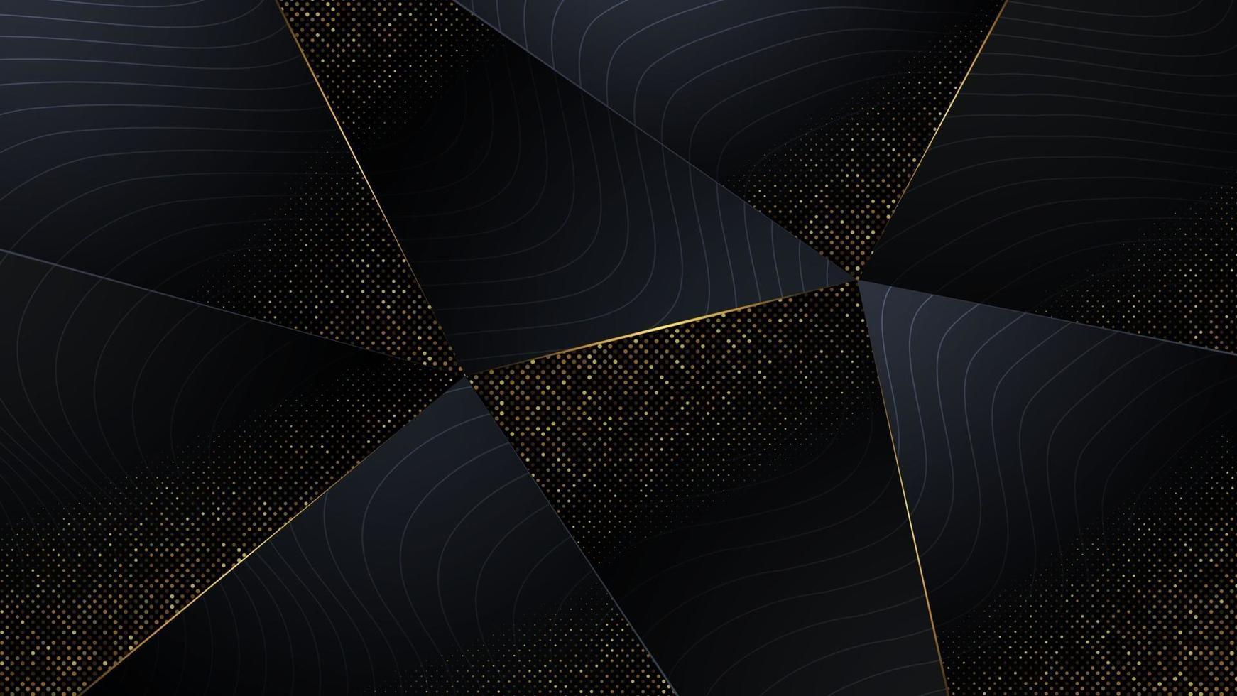 Abstract polygon background with luxury and pattern with gold trim. vector